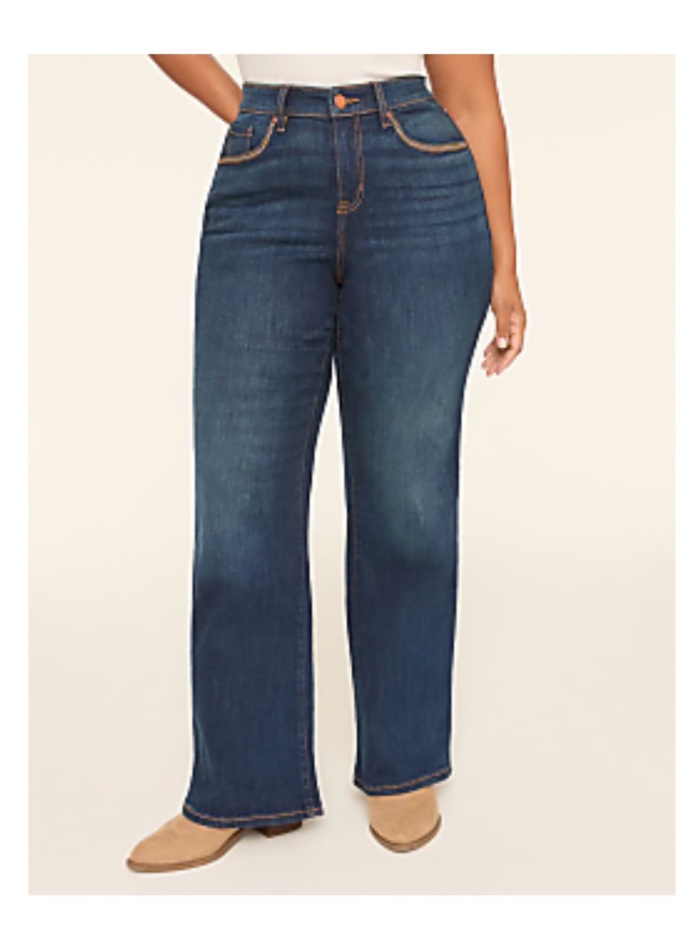 Lane Bryant No-Gap Curvy Fit Embroidered Boot Jean
-- Dark Blue